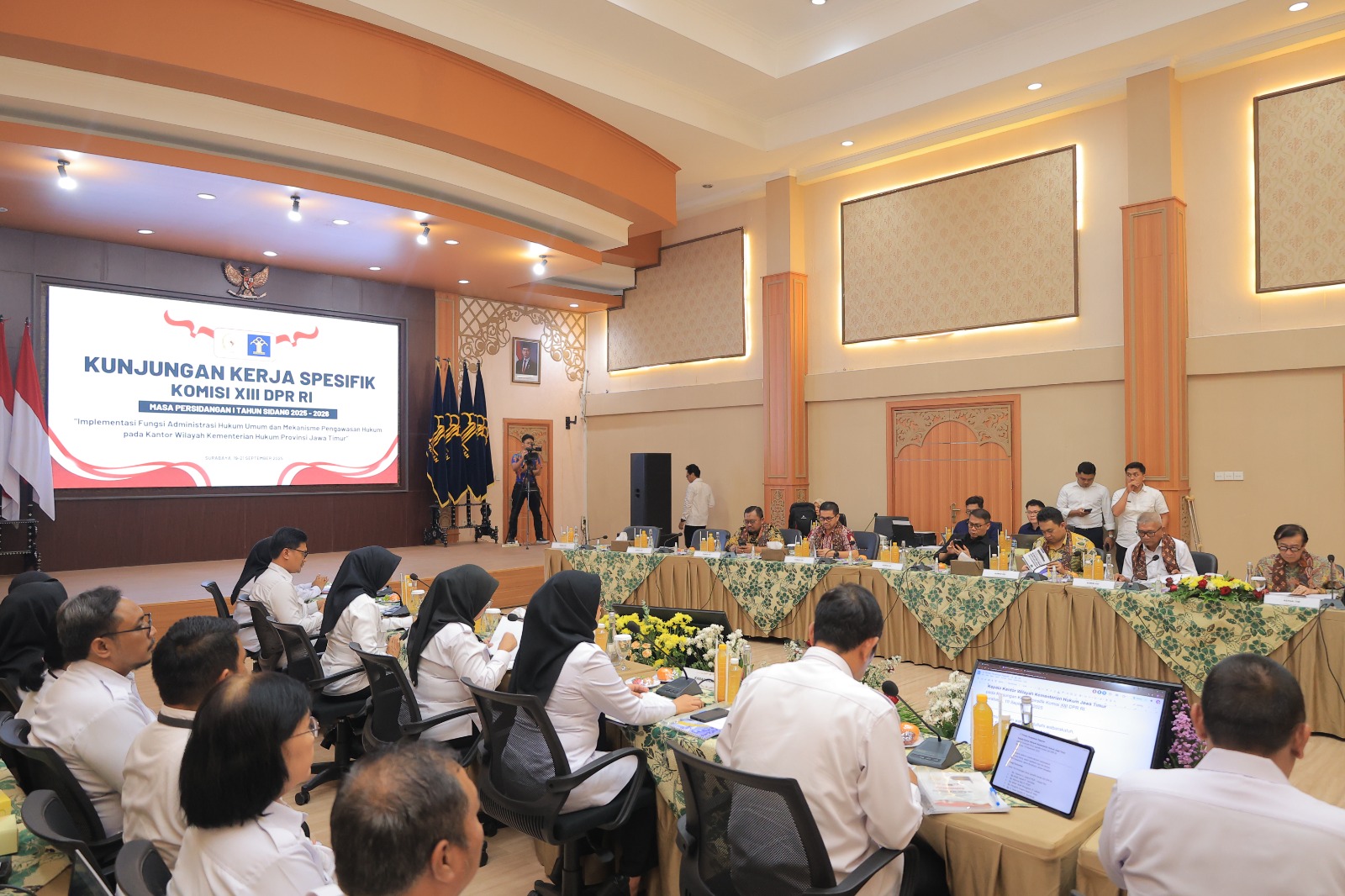 Ketua Komisi XIII DPR RI Yasonna Laoly Kunjungi Kanwil Kemenkum Jatim, Tekankan Fungsi Pengawasan