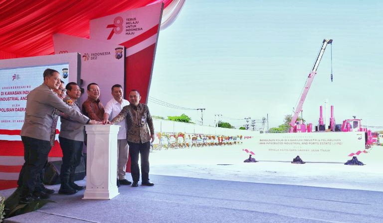 Kapolda Jatim Ground Breaking Kantor Polri di Kawasan Industri dan Pelabuhan JIIPE