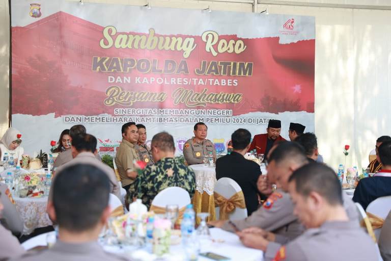 Jelang Pemilu, Sambung Roso Kapolda Jatim dan Mahasiswa 