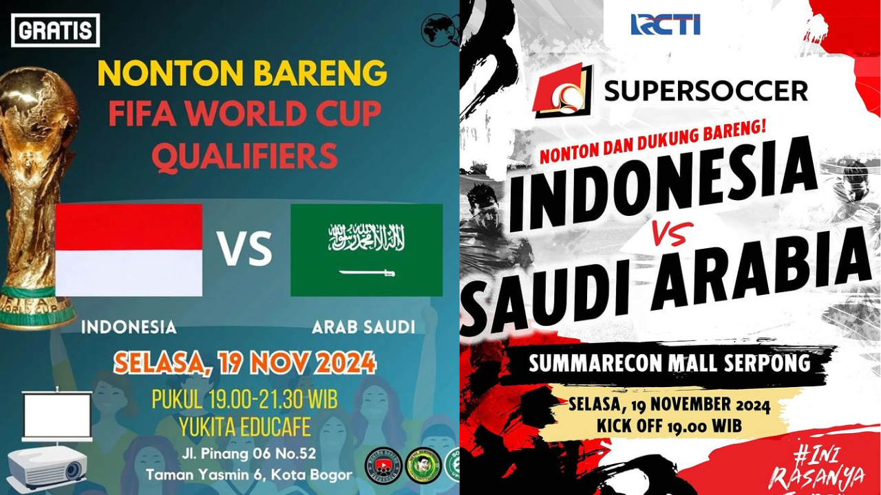 154 Lokasi Nobar Timnas Indonesia vs Arab Saudi di Berbagai Kota, Ada di Jakarta, Bandung, Surabaya, hingga Makassar