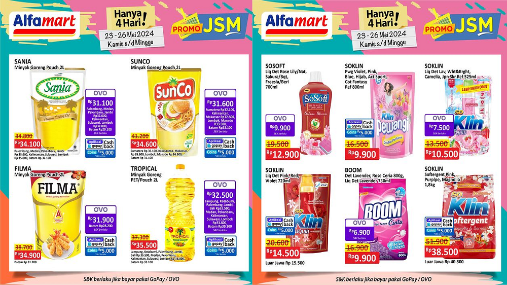 Katalog Promo JSM Alfamart 23-26 Mei 2024, Dapatkan Diskon Minyak Goreng-Sabun Cuci Mulai dari Rp9 Ribuan