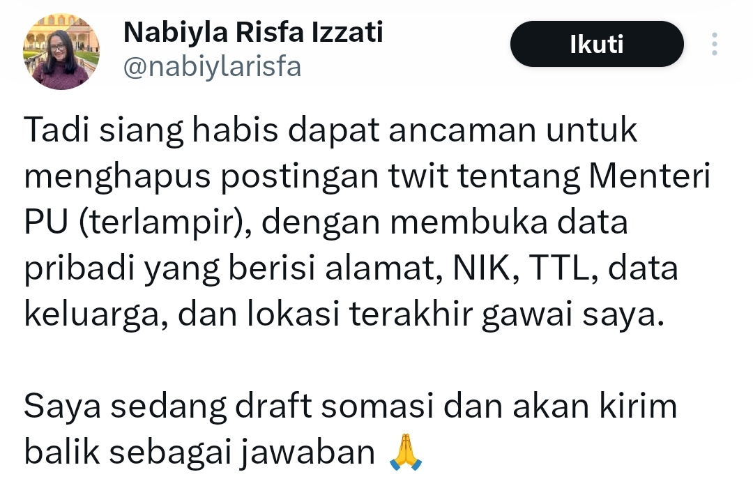 Viral Dosen UGM Alami Intimidasi Setelah Kritik Menteri PU, Data Pribadi Disebar 