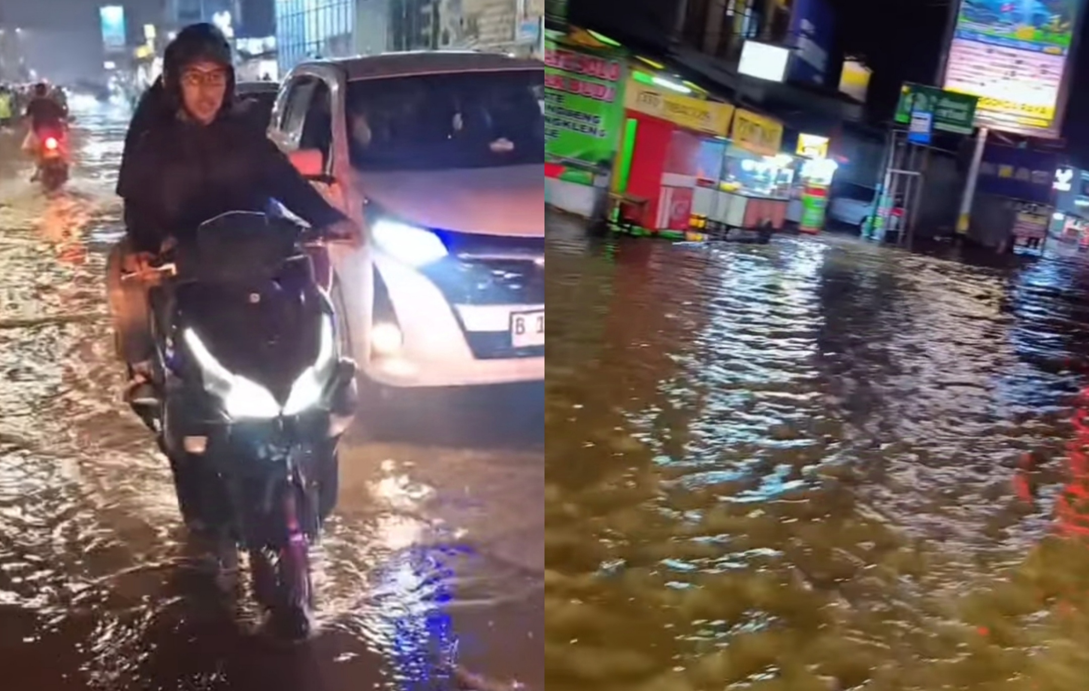 H-1 Pilkada, Raya Sawangan Depok Macet Total akibat Banjir dari Arah Kali Licin