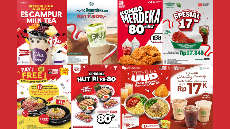 35 Promo Makanan dan Minuman Spesial HUT ke-80 RI, Ada Solaria, Wingstop, KFC, hingga Chatime