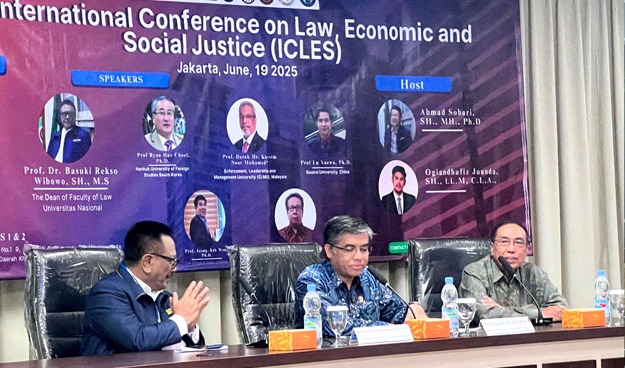 ICLES Pertama UNAS: Bedah Sinergi Hukum, Ekonomi dan Keadilan Sosial di Level Global