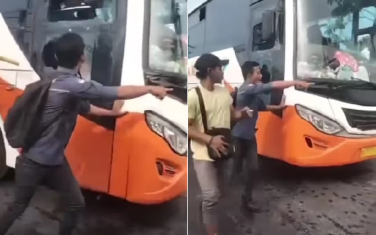 Viral Bus Dali Jaya Mandiri Diamuk Warga Usai Terobos Palang Perlintasan Kereta di Bojonegoro
