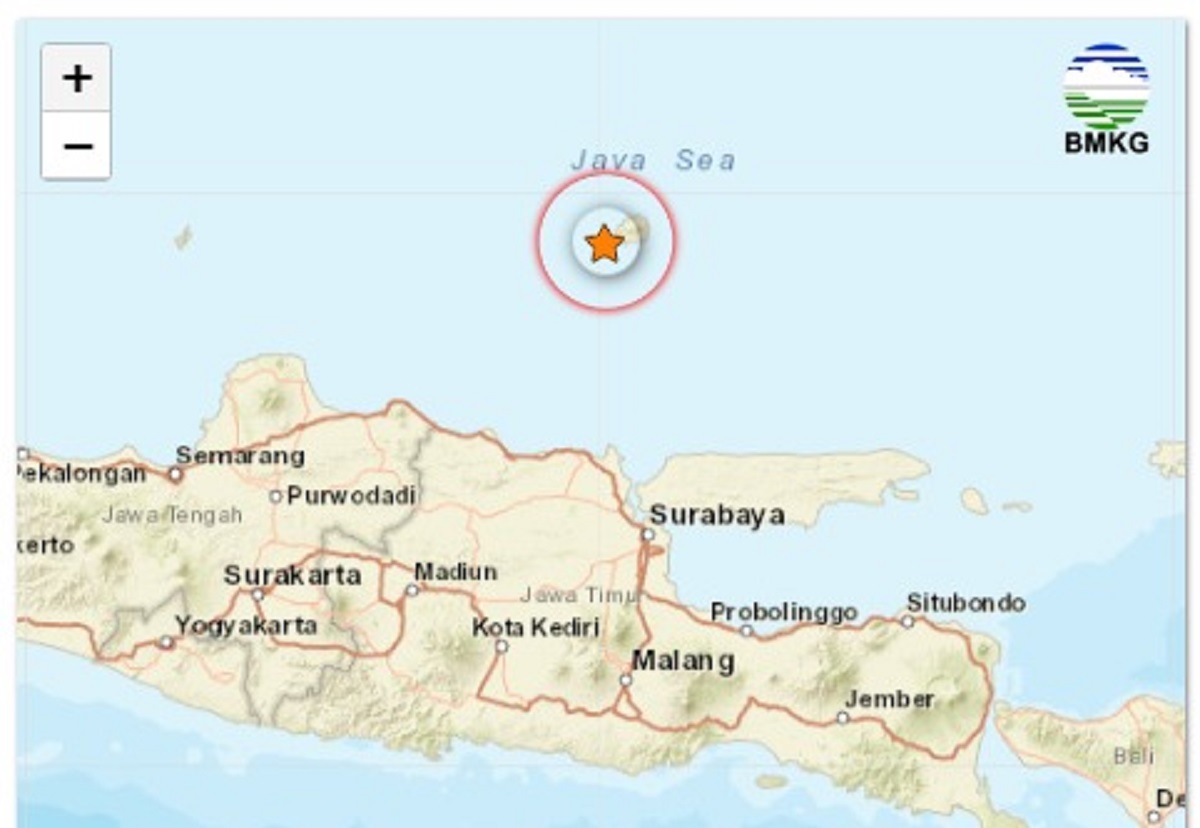 BMKG Kembali Deteksi Gempa Berkekuatan M4,8 Di Laut Jawa, Guncangan Masih Masuk Dalam Kategori Lemah
