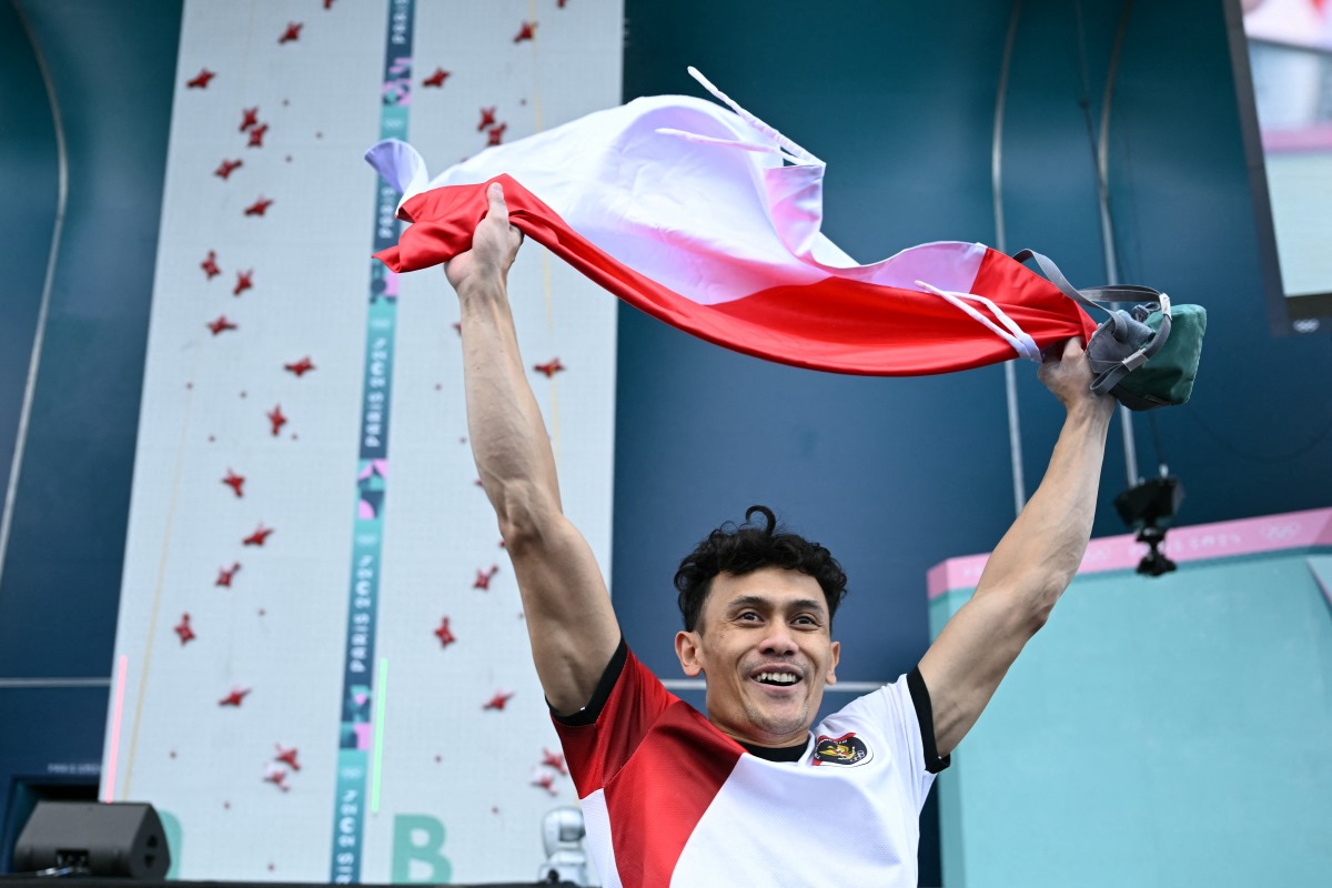 Detik-Detik Veddriq Leonardo Atlet Panjat Tebing Indonesia Raih Emas di Olimpiade Paris 2024