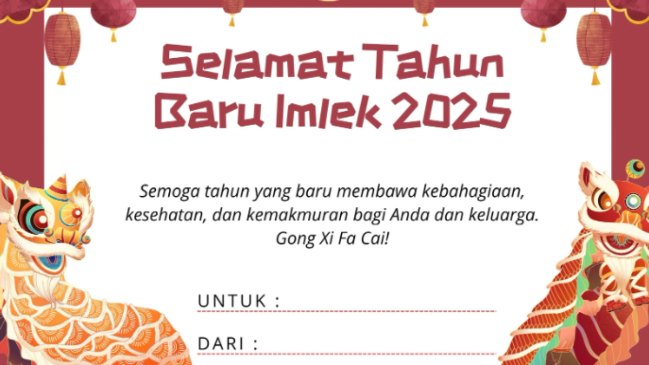 40 Link Download Kartu Ucapan Imlek 2025 Terbaru dan Gratis, Bisa Buat Pelengkap Hampers