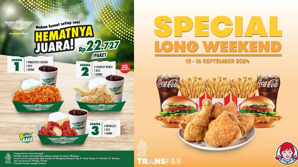 5 Promo Makanan dan Minuman Spesial Long Weekend, Ada Wingstop hingga Kopi Janji Jiwa!