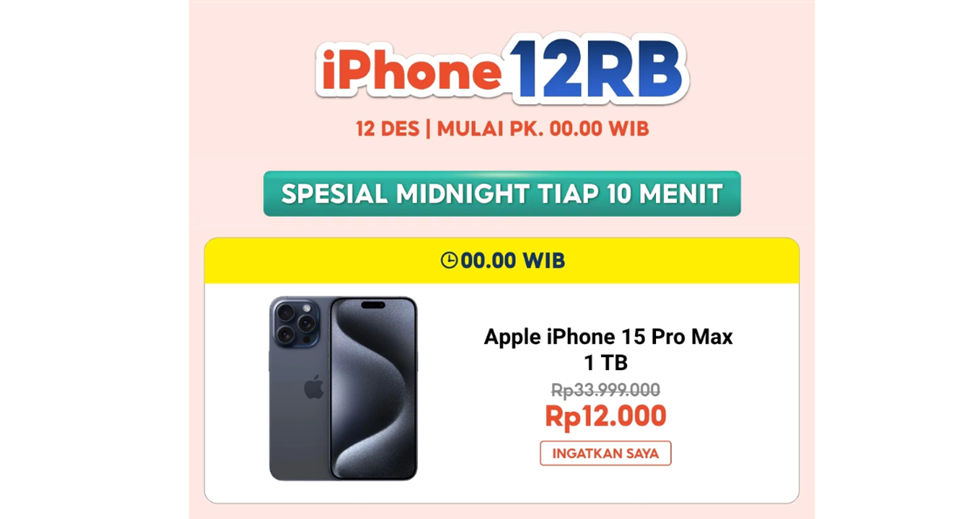 Jadwal Flash Sale iPhone di Promo Puncak Shopee 12.12 Birthday Sale