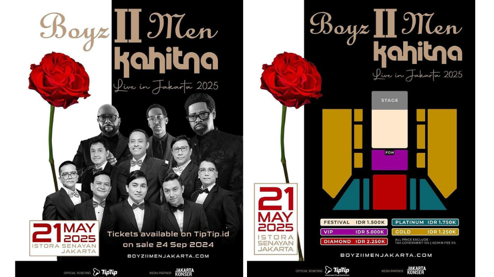 Konser Boyz II Men dan Kahitna di Istora Senayan 21 Mei 2025, Harga Tiket Mulai Rp1,25 Juta