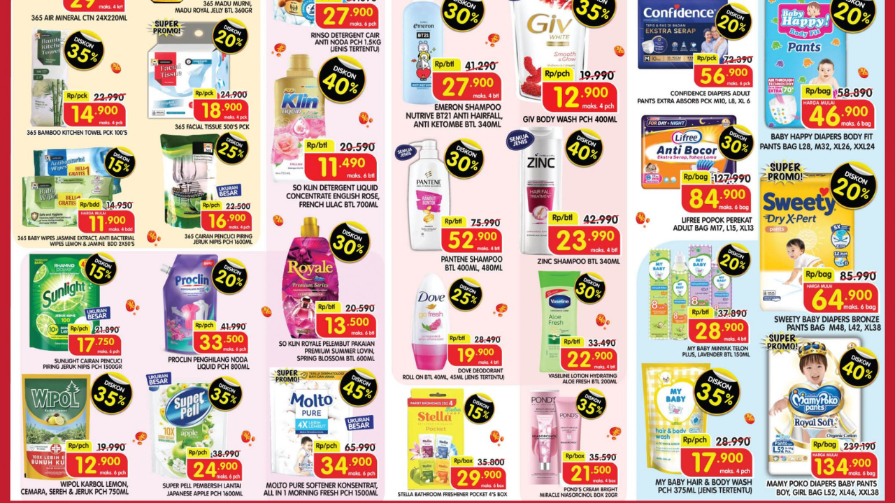 Promo Superindo Spesial Akhir Pekan Sabtu, 1 November 2025: Diskon Rinso Detergent 1.5 Kg Cuma Rp20 Ribuan
