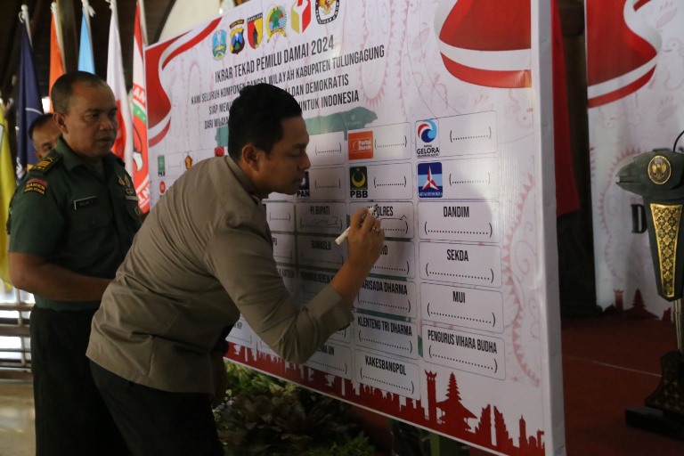 Kapolres Tulungagung: Deklarasi Pemilu Damai, TNI dan POLRI akan Jaga Netralitas