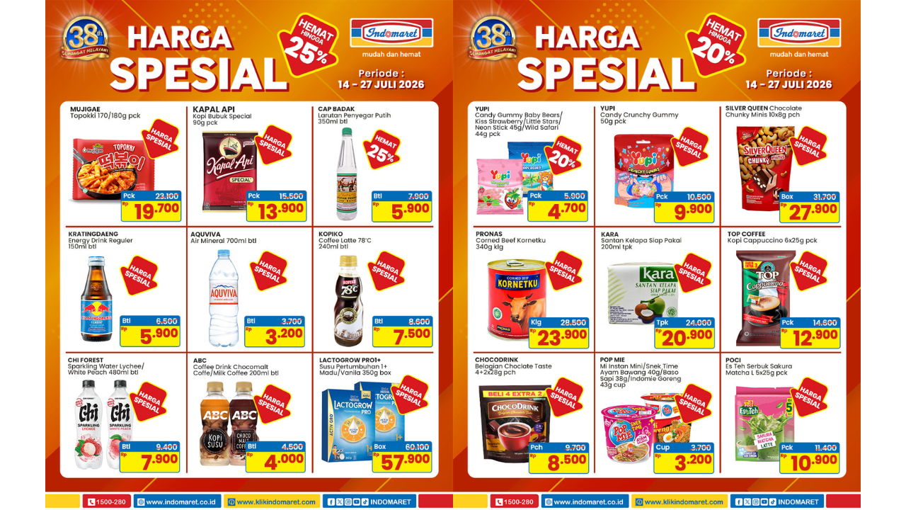 Promo Indomaret Terbaru Hari ini 25 Juli 2026, Diskon Kapal Api Kopi Bubuk 180gr Cuma Rp19 Ribuan