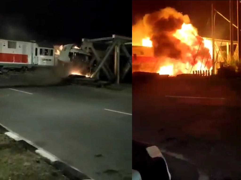Kereta Api Tabrakan di Semarang, Lokomotif Terbakar Hebat,  KAI Pastikan Kondisi Penumpang dan Masinis Selamat