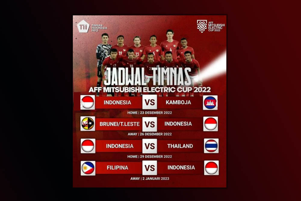 Jadwal Home dan Away Timnas Indonesia di Piala AFF 2022, JIS Masuk
