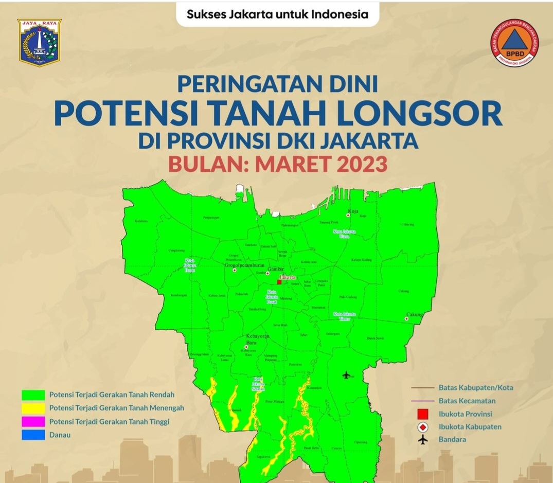 Jakarta Selatan dan Timur Zona Menengah Berpotensi Longsor, Simak Wilayahnya!