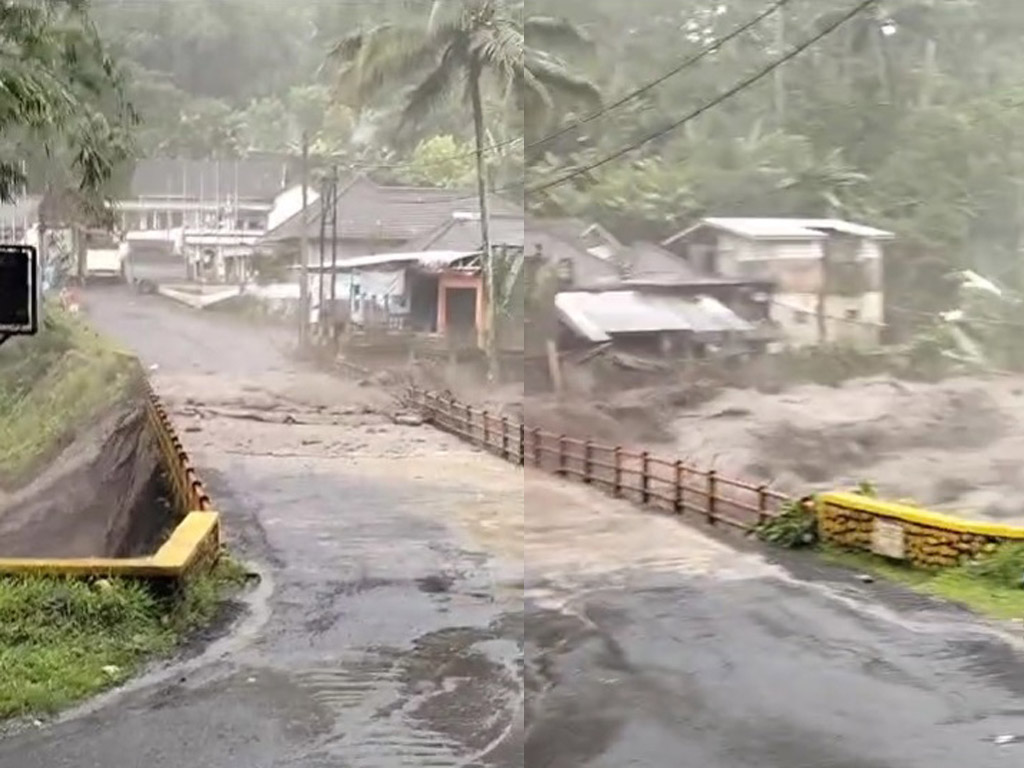 Video Viral Tampilkan Jembatan Kali Glidik II Lumajang Putus Diterjang Banjir