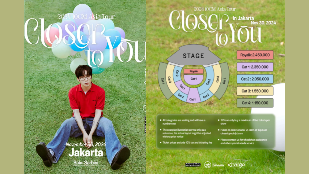 SERBU! Harga Tiket Konser 10CM di Jakarta 30 November Paling Murah Cuma Rp1 Jutaan Aja