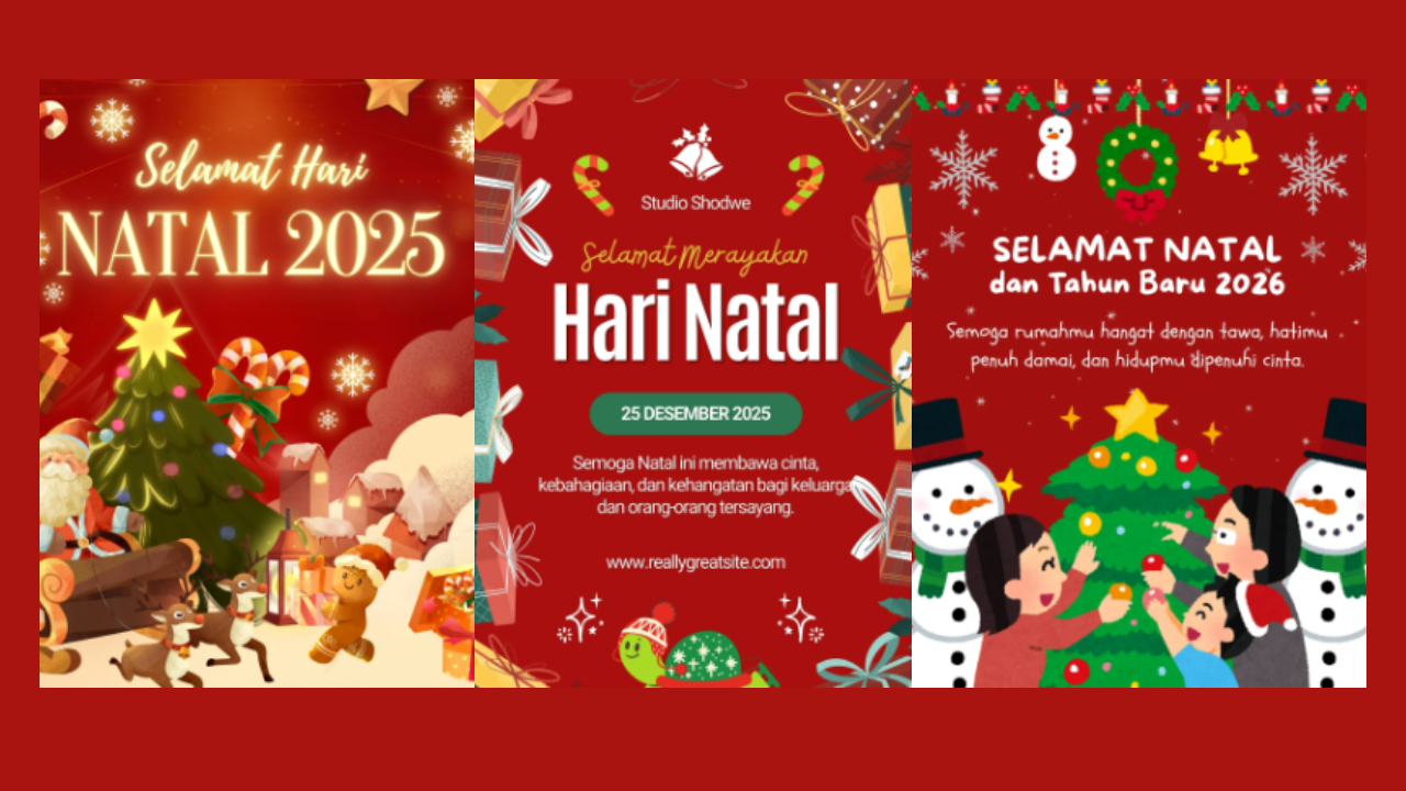 60 Poster Natal 2025 Gratis Siap Unduh, Lengkap Ucapan Menyentuh dan Penuh Sukacita
