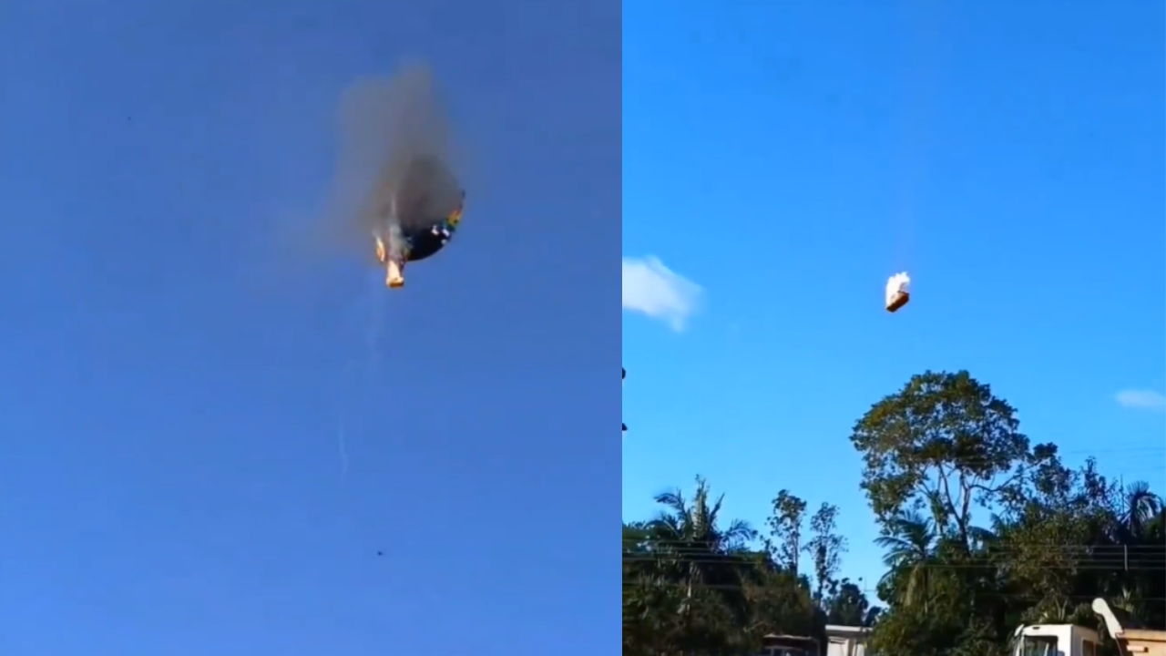 Ngeri! Detik-Detik Terbakarnya Balon di Brasil Tewaskan 8 Orang, Seorang Penumpang Nekat Loncat