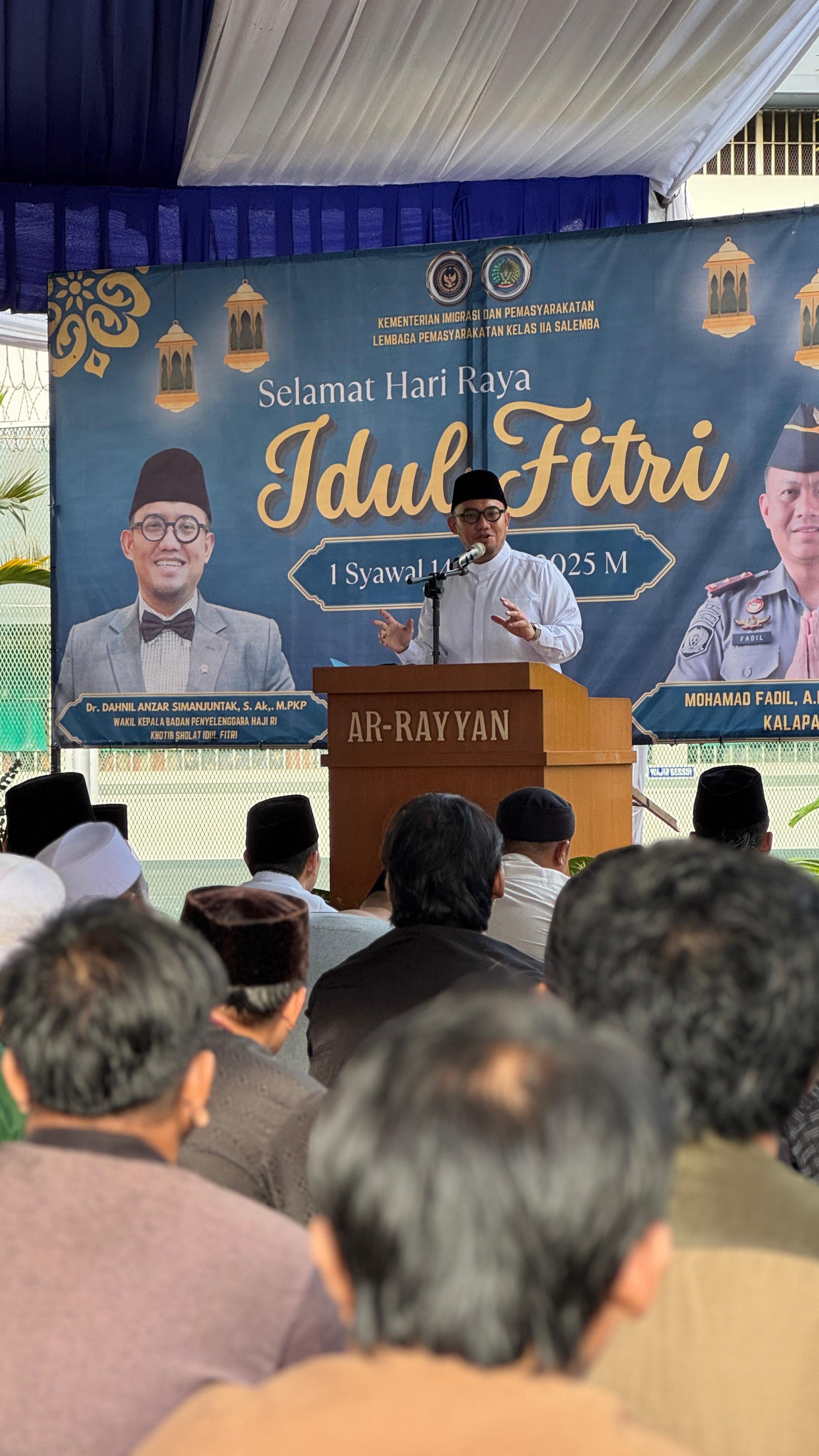 Ribuan Warga Binaan Salat Id di Lapas Salemba, Dahnil Anzar Jadi Khatib 