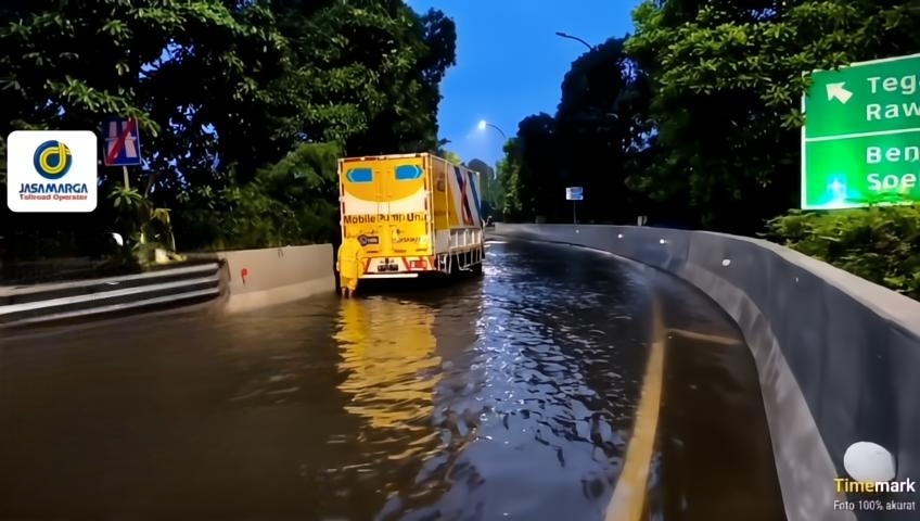 Hujan Deras Semalaman, Tol Bandara Soetta Kembali Tergenang
