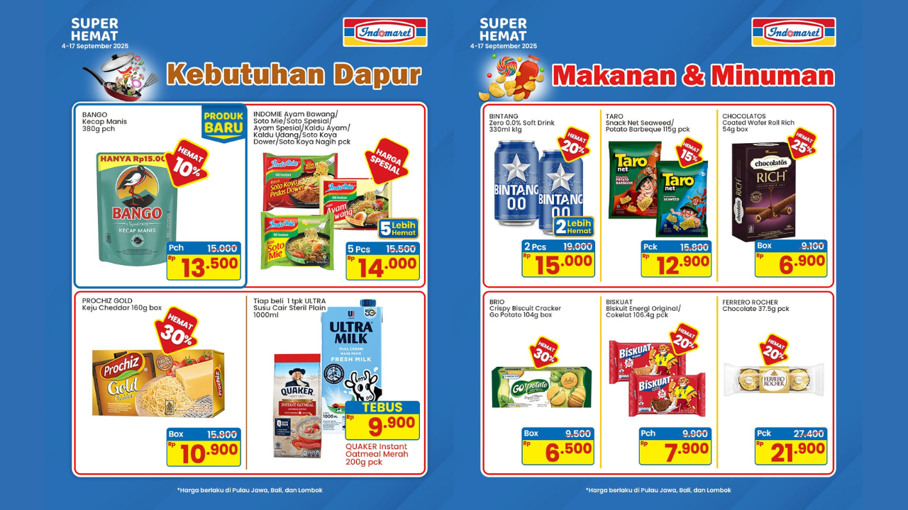 Katalog Promo Indomaret Terbaru Pekan ini 8-14 September 2025, Diskon Bango Kecap Manis Cuma Rp13 Ribuan 