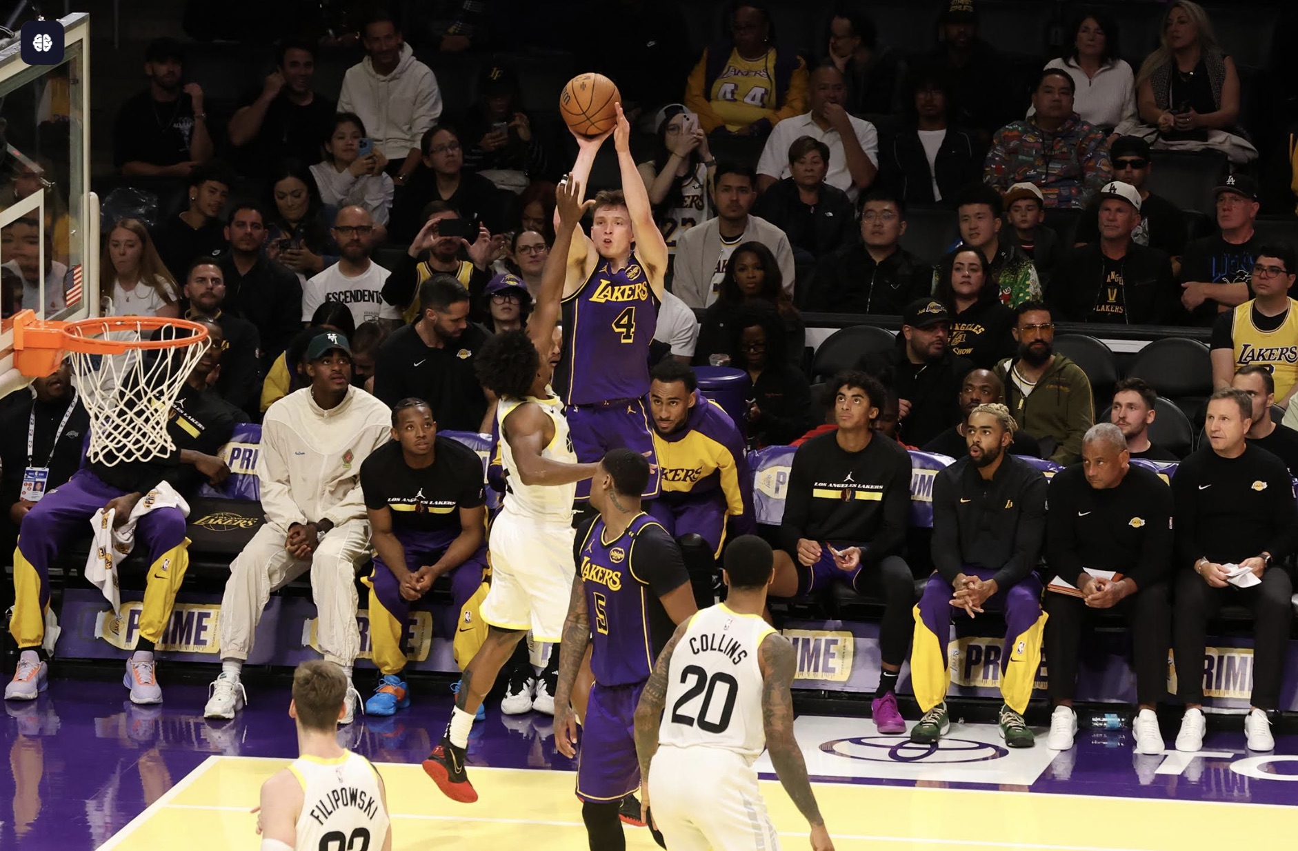 Lakers vs Jazz: Dalton Knecht Bikin 9 Kali Three-Point!