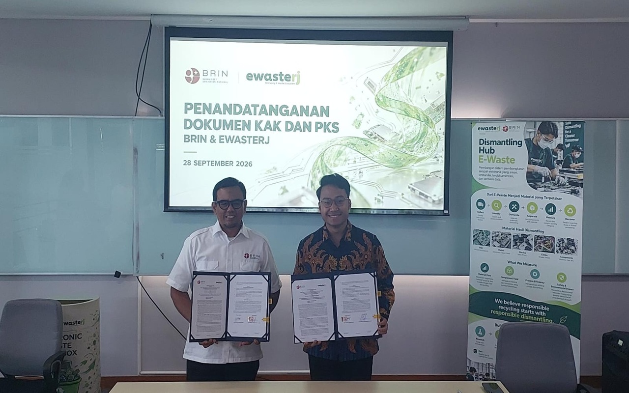 EwasteRJ dan BRIN Teken Kerja Sama, Hadirkan Fasilitas Daur Ulang E-waste Berbasis AI