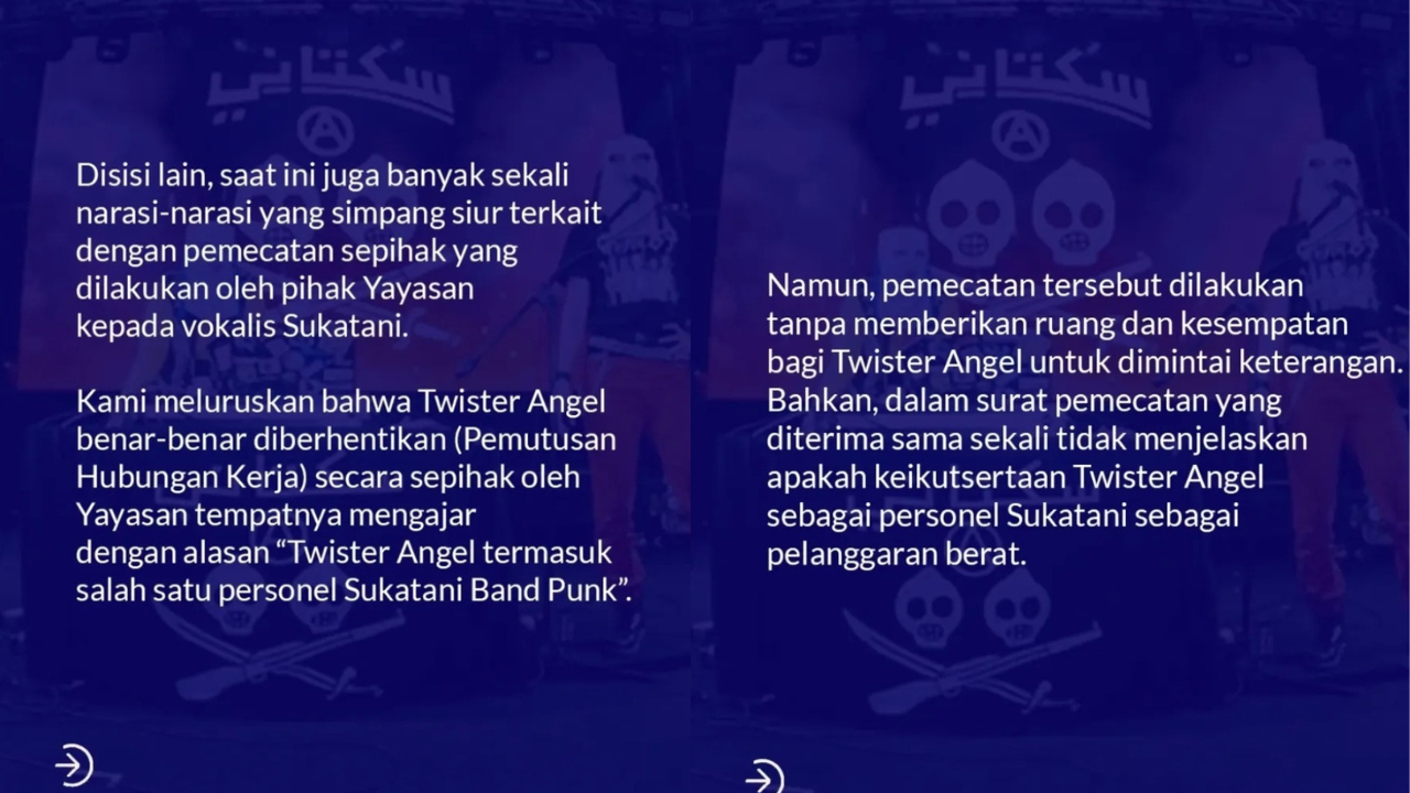 Kontroversi Pemecatan Twister Angel Novi Sebagai Guru, Sukatani Buka Suara