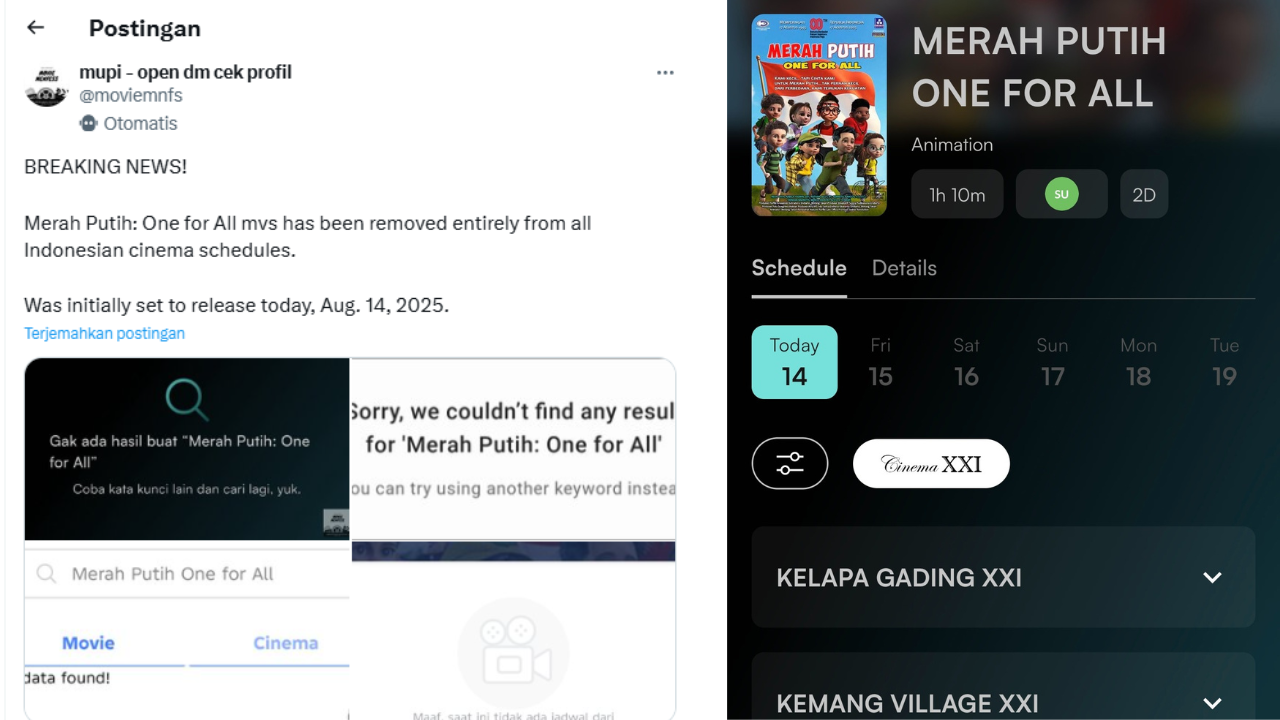 Benarkah Film Merah Putih: One for All Hilang dari Jadwal Tayang di Bioskop usai Tuai Kritik? Cek Faktanya di Sini