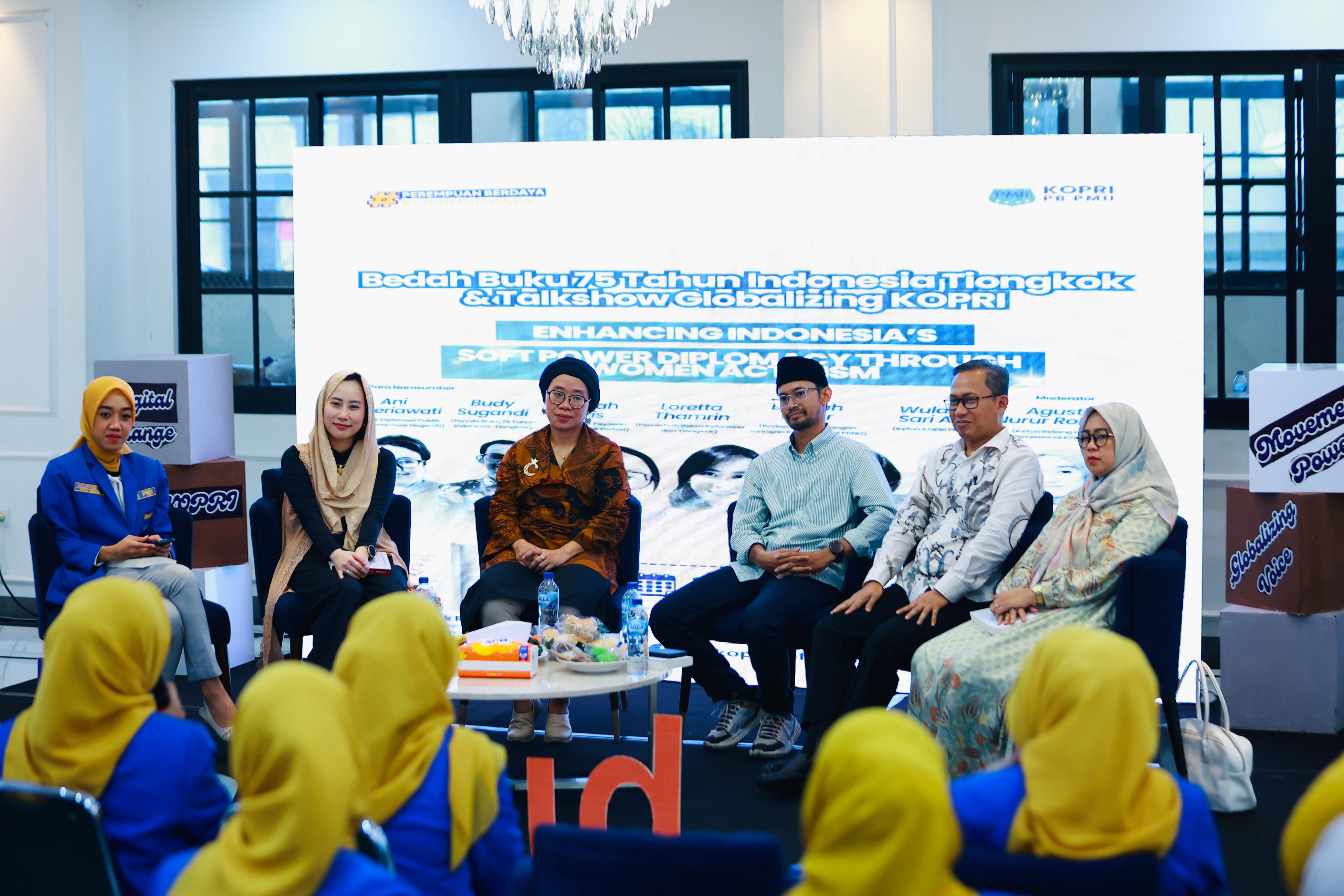 Bedah Buku 75 Tahun Indonesia–Tiongkok, KOPRI: Perempuan Harus Paham Geopolitik