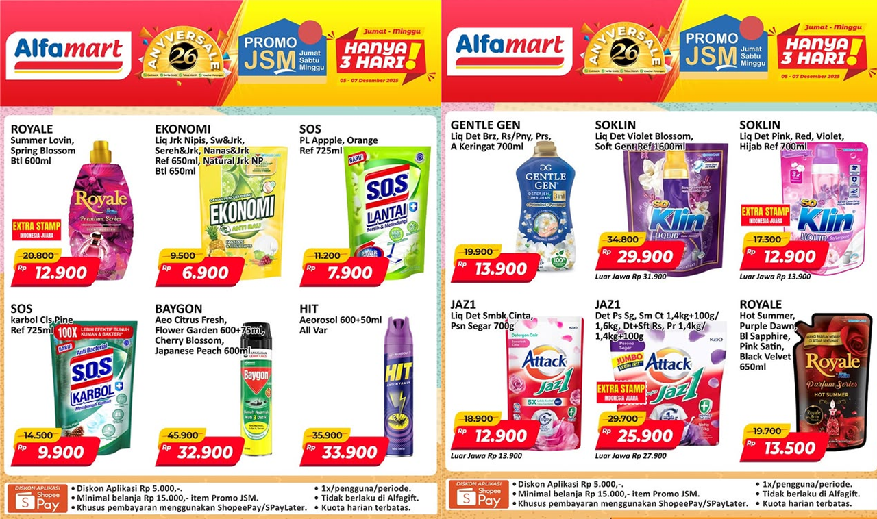 Promo JSM Alfamart Terbaru Hari Ini 6 Desember 2025, Sabun Ekonomi Cuma Rp6 Ribuan!