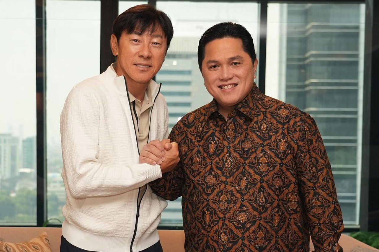 Erick Thohir Kembali Bertemu Shin Tae-yong, Singgung Pemain Timnas Indonesia Putaran Ketiga Kualifikasi Piala Dunia 2026?