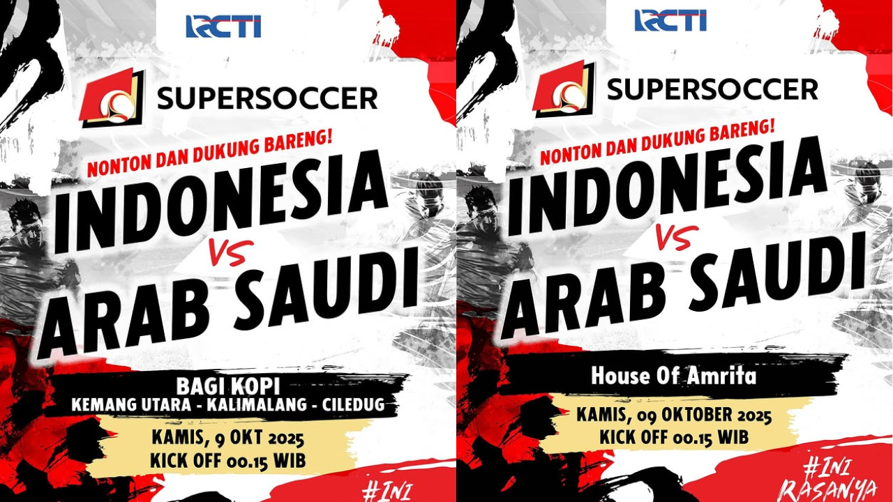 12 Lokasi Nobar Timnas Indonesia vs Arab Saudi di Tangerang, Warga Jangan sampai Ketinggalan!