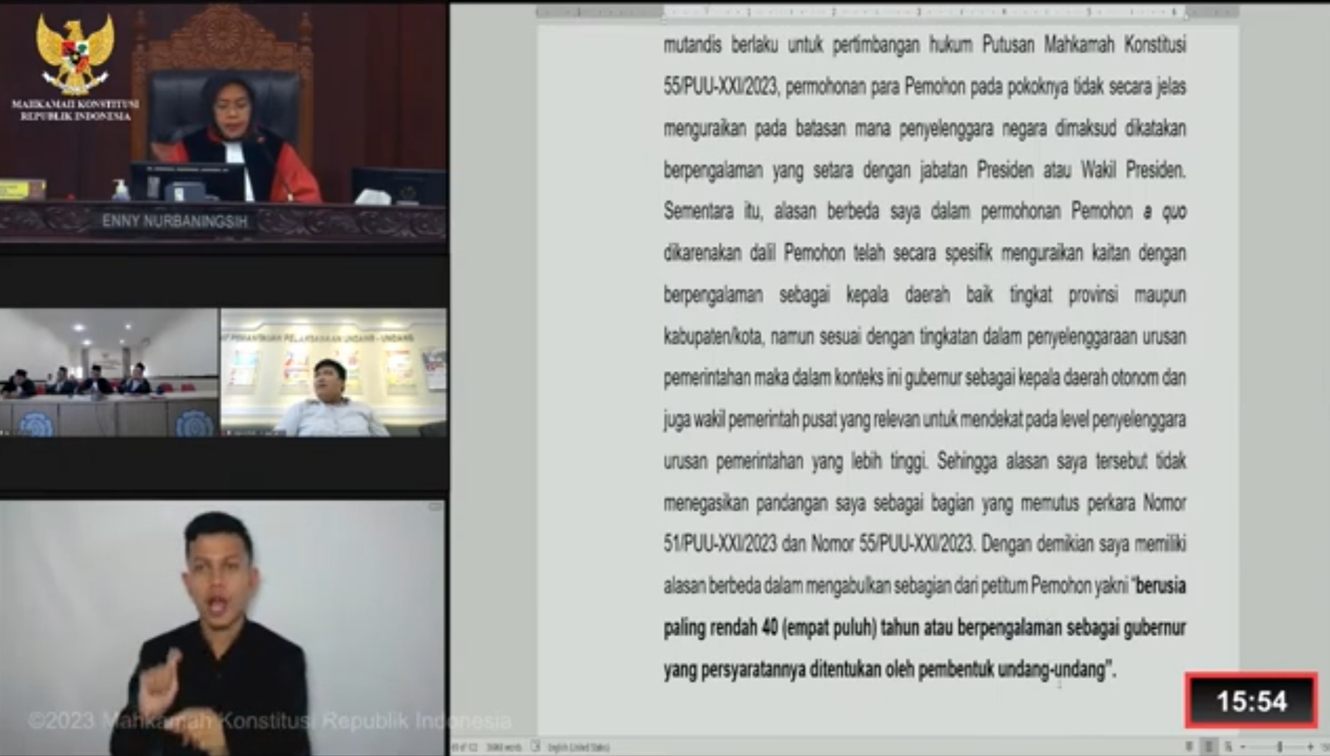 Alasan Berbeda Hakim MK Enny Nurbaningsih Soal Syarat Pengalaman Kepala Daerah