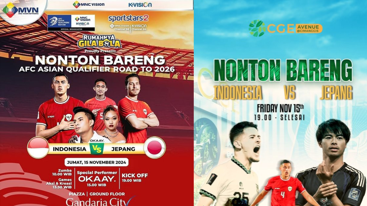 54 Lokasi Nobar Timnas Indonesia vs Jepang di Jabodetabek, Yuk Datang!