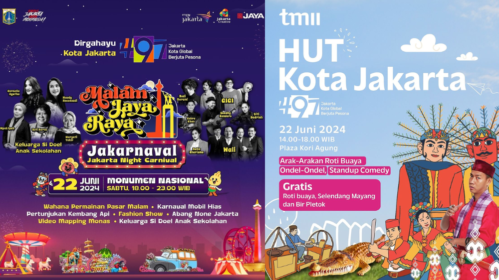 12 Daftar Event Jakarta Akhir Pekan 22-23 Juni 2024, Hiburan Semarak HUT ke-497 Jakarta