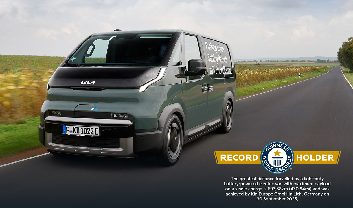 Kia PV5 Cargo Raih Guinness World Records Sebagai eLCV Jarak Tempuh Terjauh, 693.38 Km Sekali Pengisian dengan Muatan Maksimum 