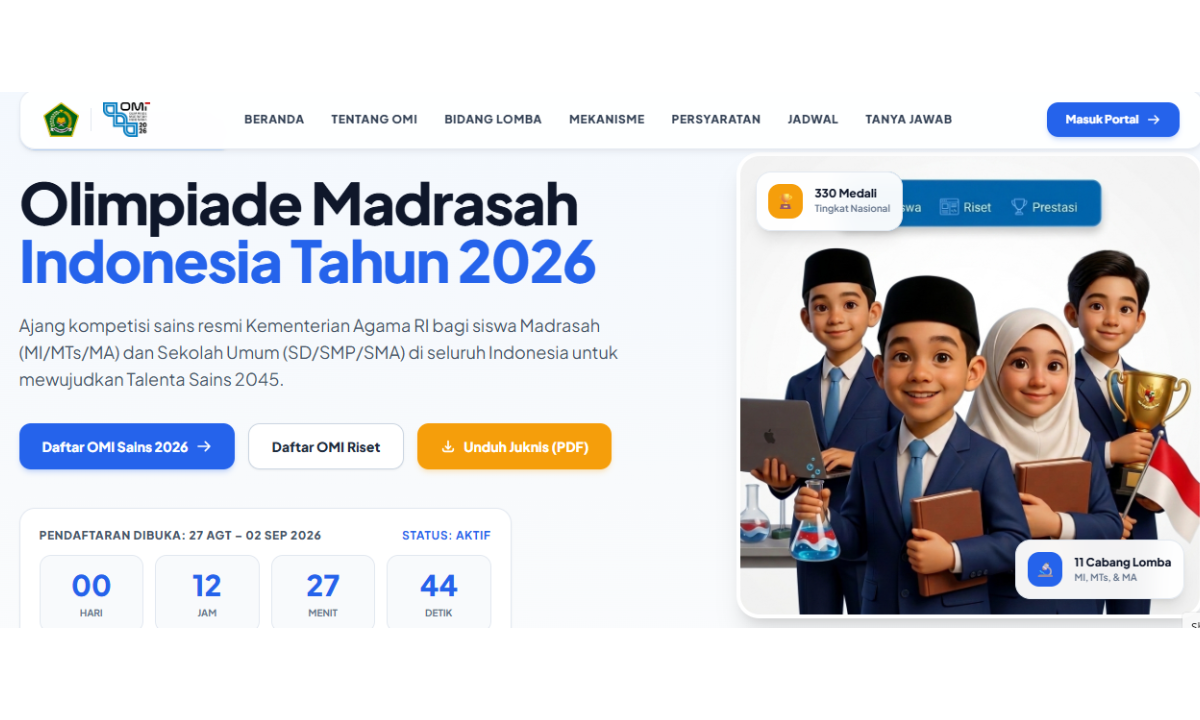 Jadwal Lengkap OMI Kemenag 2026, Ajang Kompetisi Sains dan Riset Siswa Madrasah