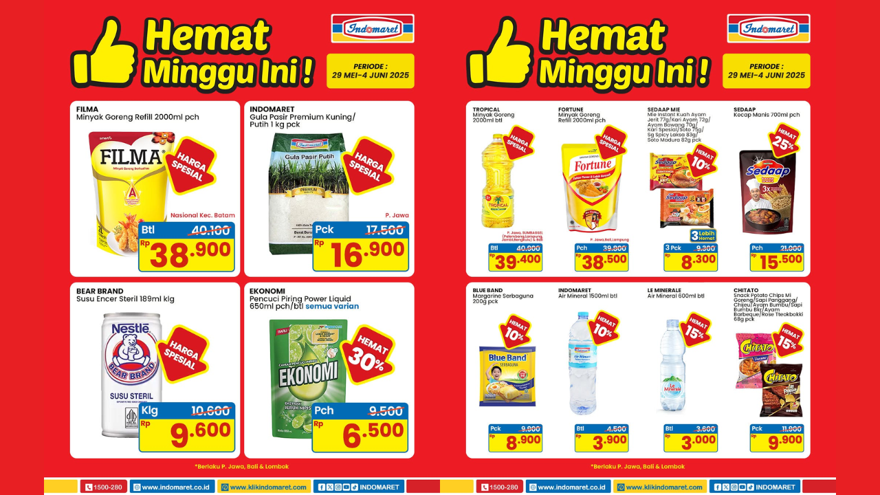 Promo Indomaret Terbaru Hari ini 8 Juni 2025 Edisi Akhir Pekan, Banjir Diskon Kebutuhan Dapur!