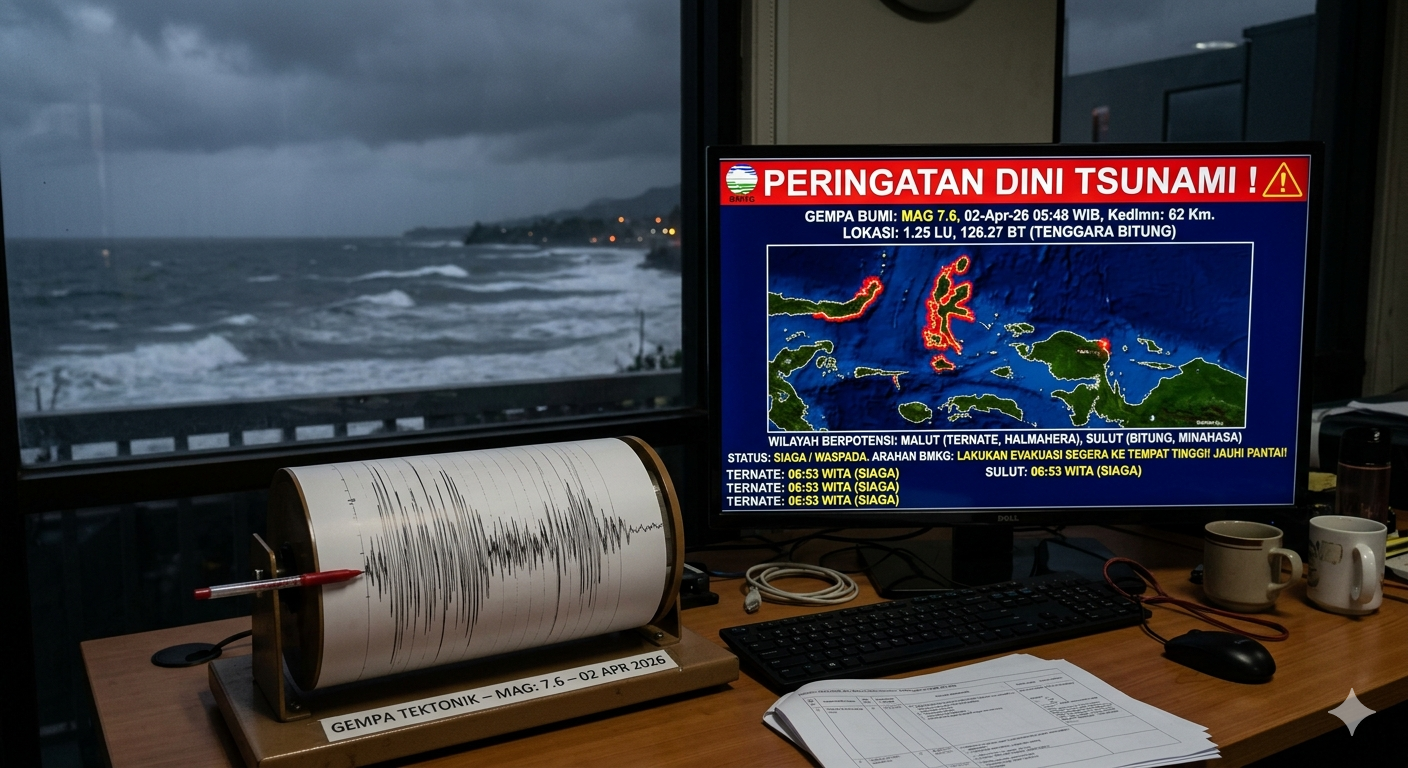 Status Peringatan Dini Tsunami Dampak Gempa Sulut dan Malut Dicabut