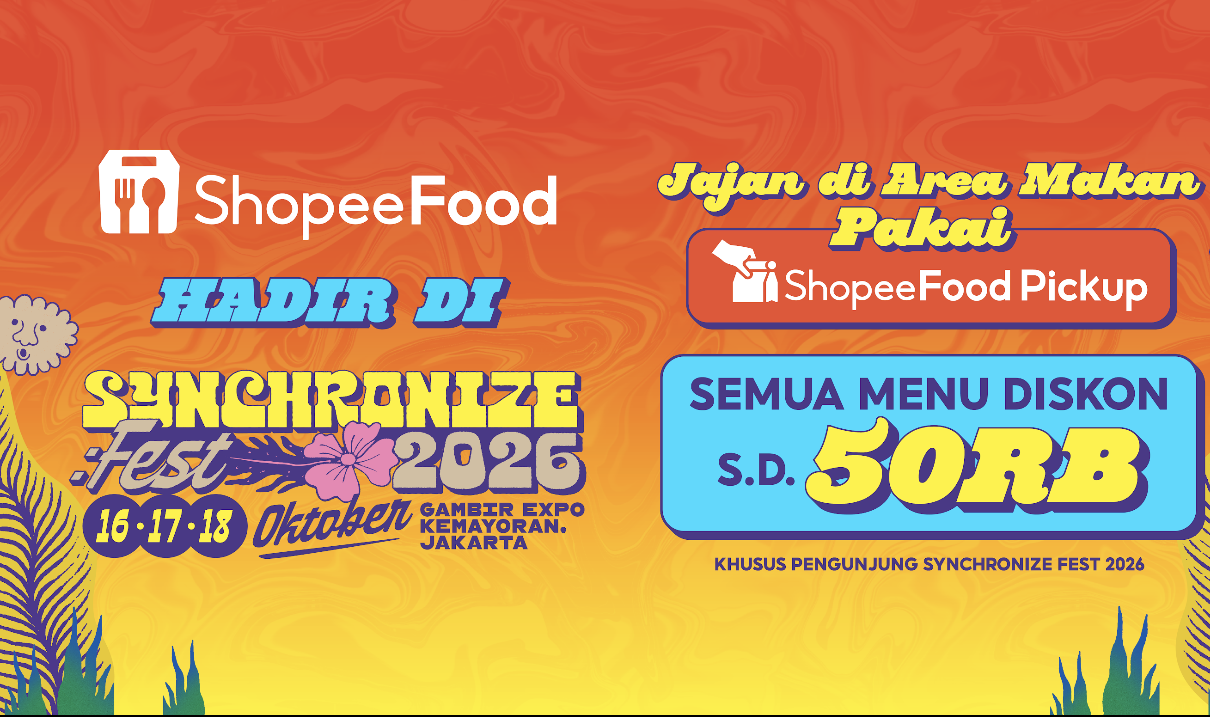 ShopeeFood Pickup Hadir di Synchronize Fest 2026, Ini Cara Pesan Makanan Tanpa Antre