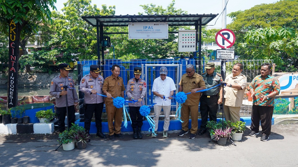 Pelindo Marine dan Polres Pelabuhan Tanjung Perak Resmikan IPAL untuk Jaga Kali Tebu