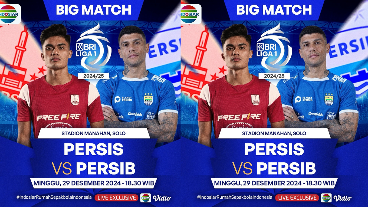 Link Live Streaming Persis Solo vs Persib Bandung di Liga 1 Hari Ini 29 Desember 2024, Big Match Maung Bandung Incar Puncak Klasemen