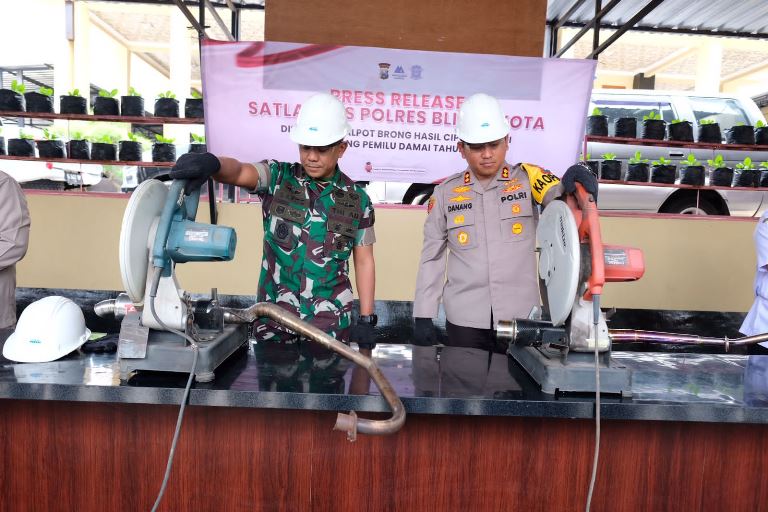 Knalpot Brong Hasil Razia Polres Blitar Digerinda