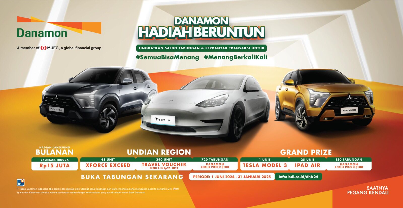 Beruntung Jadi Nasabah Bank Danamon, Raih Hadiah Beruntun Hingga Dapat Mobil Tesla Model 3