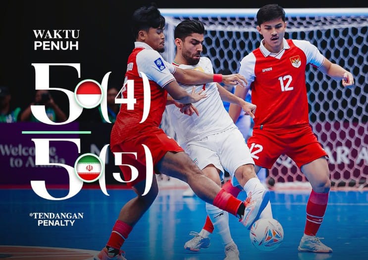 Timnas Futsal Indonesia Kalah Lawan Iran di Final AFC, Kalah Adu Penalti Lawan Iran 